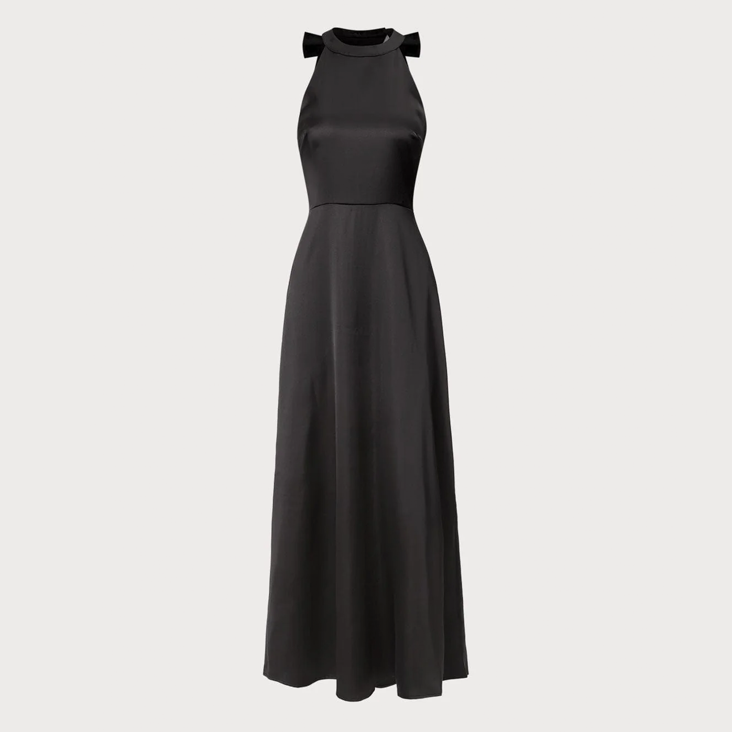 Halter Bowknot Back Cutout A‑Line Maxi Evening Dress